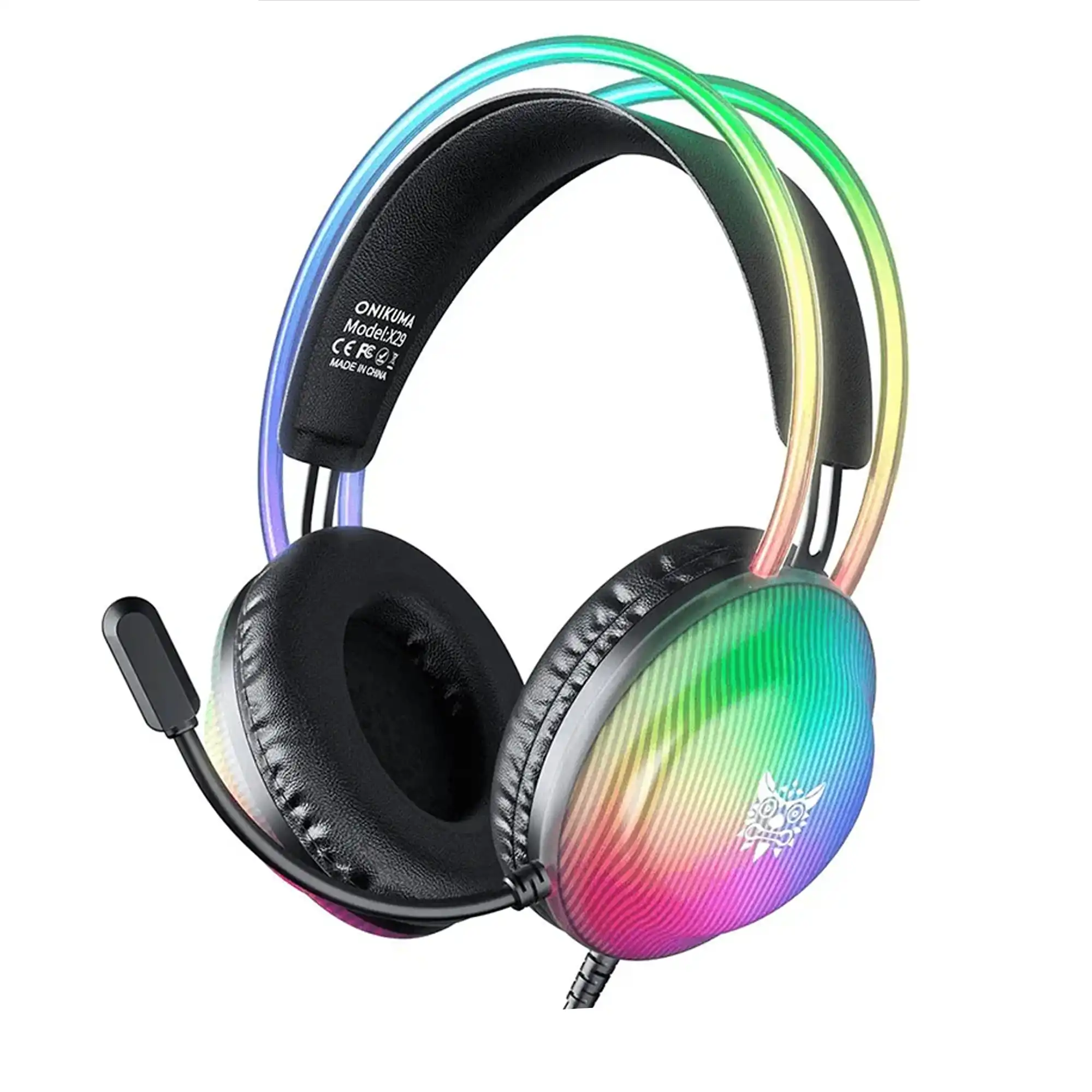 هدست گیمینگ اونیکوما مدل Onikuma X29 | با درایور ۵۰ میلی‌متری و نورپردازی RGB