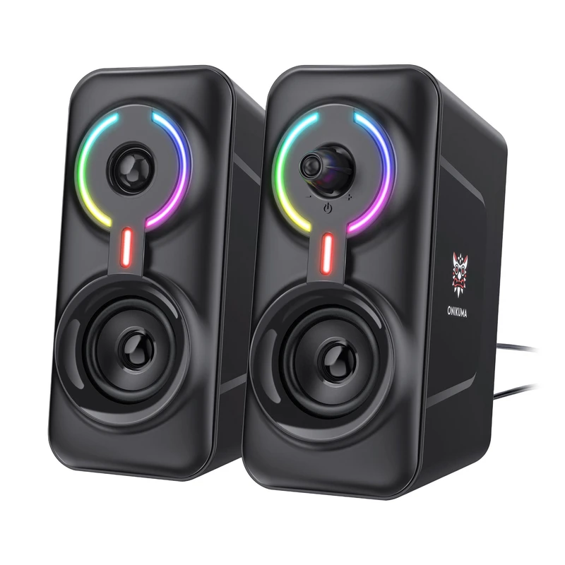 اسپیکر دسکتاپ اونیکوما مدل Onikuma L6 | صدای ۱۰ وات با بلوتوث ۵.۰ و نورپردازی RGB