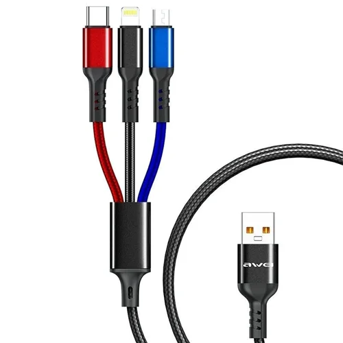 کابل تبدیل USB به لایتنینگ/USB-C/microUSB اوی مدل CL-971